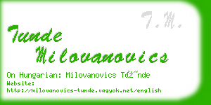 tunde milovanovics business card